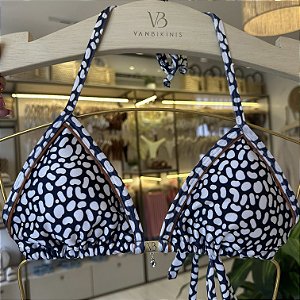 Cortininha 018 com friso e bojo removível Estampa Copacabana (calcinha não inclusa)