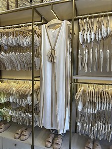 Saída Verona laços Off white e café com leite