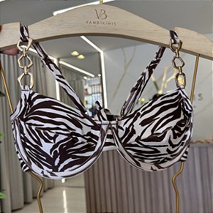 Meia Taça com Bojo Maleável, Aro corrente orgânica 093 Pantanal (CALCINHA NÃO INCLUSO)