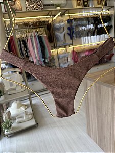 Calcinha Fita Lateral Larga fio duplo 013 Tecido Sunshine marrom (BUSTO NÃO INCLUSO)