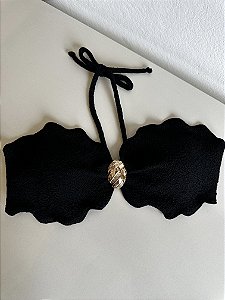 Bojo tomara caia Nuvem 335 tecido vórtex Preto com acessório banho a ouro (calcinha não inclusa) um