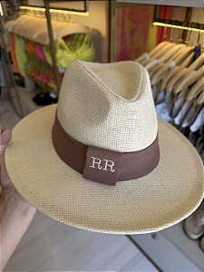 Chapéu Panamá cor off com iniciais cliente