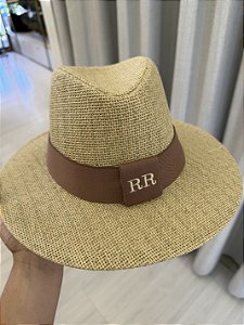 Chapéu Panamá cor o multicolor iniciais cliente