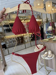 Calcinha 794 com regulagem fio Tulum vermelho (BUSTO NÃO INCLUSO)