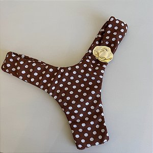 Calcinha asa delta 012 com acessório orgânico fio duplo Roma poá marrom (BUSTO NÃO INCLUSO)