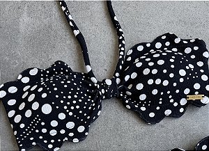 Bojo tomara caia Nuvem 335 tecido Lumiere Preto poá (calcinha não inclusa)