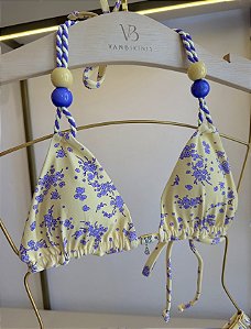 Top cortininha com bojo detalhes trançados e miçangas alças com bojo removível Amsterdã (CALCINHA NÃO INCLUSO)