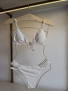 Calcinha 005 cintura média com bordado pérola fio duplo Amalfi off white (BUSTO NÃO INCLUSO)