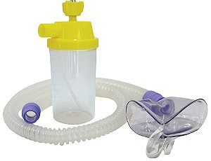 Conjunto Nebulização Continua AR Comprimido com Traqueia em Silicone e Mascara Adulto