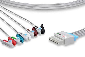 Conjunto Rabicho ECG 5 vias Compatível com DRAGER 5