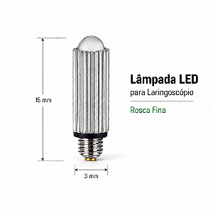 KIT 5 Lâmpada LED para laringoscópio Rosca Fina