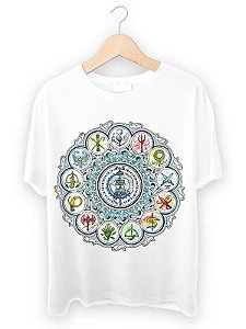 Camiseta Mandala dos Orixas Unissex Poliester