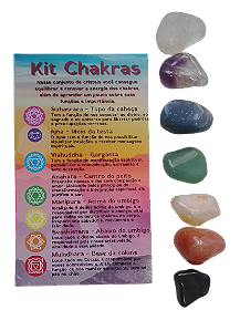 Kit de 7 Pedras dos Chakras Chacras Cristais - PP