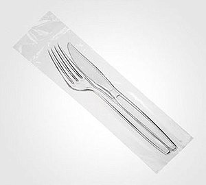 KIT GARFO E FACA BRANCO OU TRANSPARENTE