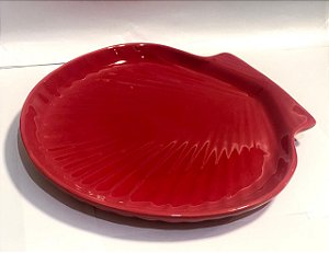 TRAVESSA CONCHA RASA VERMELHO - CERÂMICA