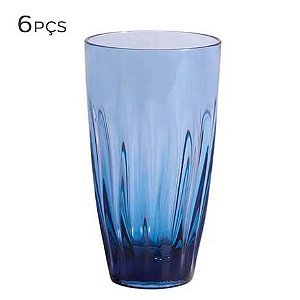 CJ. DE COPO DE ACRILICO AZUL 560ML - 6PÇS