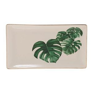 CONJ. 2 PRATOS PEQ. PORCELANA FOLHA