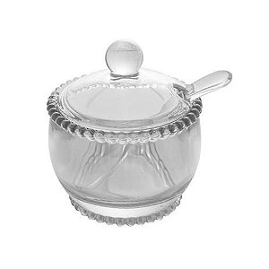 AÇUCAREIRO CRISTAL DE CHUMBO C/ COLHER PEARL