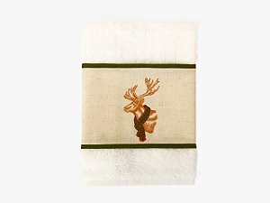 TOALHA BORDADA PARA LAVABO - RENA DE NATAL