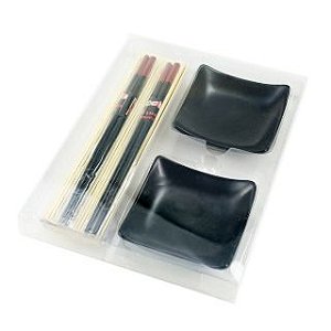 JOGO 6 PEÇAS PARA SUSHI EM BAMBU COM CAIXA - JAPONÊS