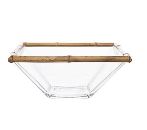 BOWL / PETISQUEIRA VIDRO COM BORDA BAMBU