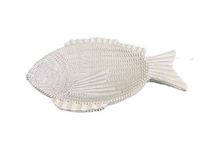 ENFEITE DECORATIVO / DESCANSO DE TALHER DE SERVIR - PEIXE BRANCO M