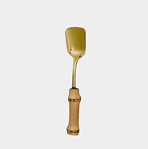 PÁ / COLHER DE AÇÚCAR DOURADO - BAMBU NATURAL (UNIDADE)