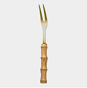 GARFO TRINCHANTE DOURADO - BAMBU NATURAL (CHURRASCO)