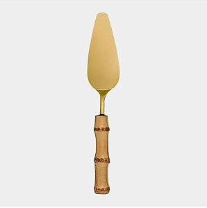 ESPÁTULA DE BOLO DOURADO - BAMBU NATURAL (UNIDADE)