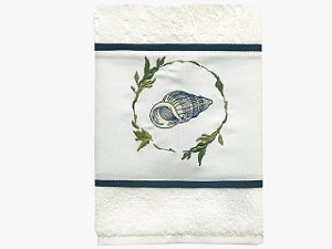 TOALHA BORDADA PARA LAVABO - CARAMUJO