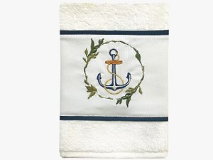 TOALHA BORDADA PARA LAVABO - ÂNCORA