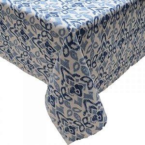TOALHA DE MESA RETANGULAR IKAT AZUL 3M