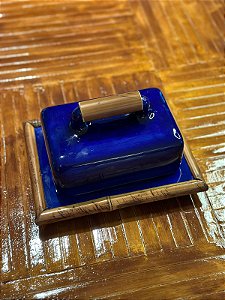 MANTEIGUEIRA QUADRADA AZUL - BAMBU (LINHA CAFÉ)