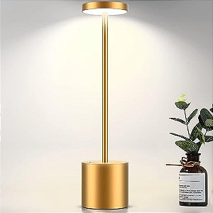 ABAJUR DE MESA LED DOURADO