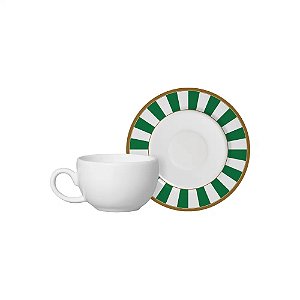 XÍCARA DE CAFÉ COM PIRES STRIPE VERDE - UNIDADE