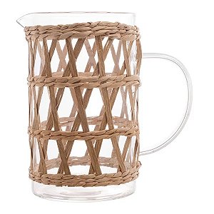 JARRA DE VIDRO COM RATTAN NATURAL