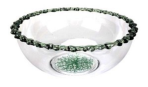 SALADEIRA ACRILICO COM BORDA CORAL VERDE