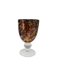 TAÇA EM VIDRO ÂMBAR TARTARUGA