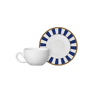 XÍCARA DE CAFÉ COM PIRES STRIPE AZUL - UNIDADE