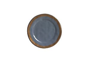 PRATO DE SOBREMESA AZUL E FILETE AMASSADA