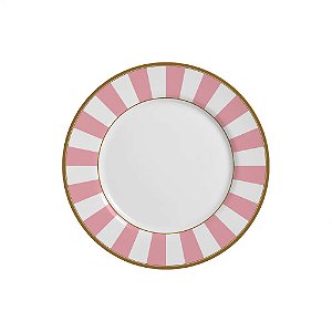 PRATO SOBREMESA STRIPE ROSA - UNIDADE