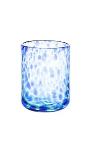 COPO BAIXO DE VIDRO AZUL - TARTARUGA