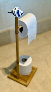 PORTA PAPEL HIGIÊNICO BAMBU COM CARAMUJO