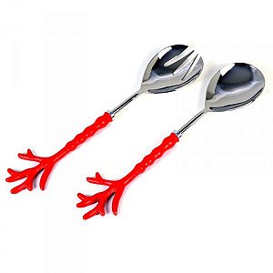 JOGO DE SALADEIRA CORAL VERMELHO