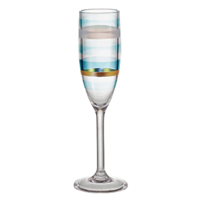 TAÇA CHAMPAGNE DE ACRÍLICO LISTRAS COLORIDAS