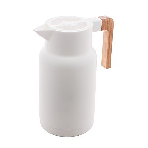 GARRAFA TÉRMICA NORDEN ORGANIC BRANCA COM CABO MADEIRA