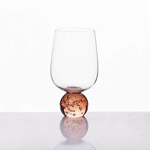 TAÇA LUA VIDRO ESFERA ÂMBAR