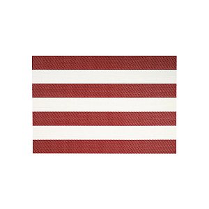 JOGO AMERICANO IMPERMEÁVEL TRAMA LISTRAS COM VERMELHO( LINHA HAMBÚRGUER)