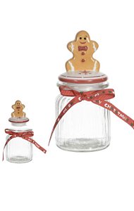 POTE DE VIDRO NATAL COM TAMPA BISCOITO