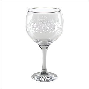 TAÇA GIN TRANSPARENTE COM FLORAL WHITE